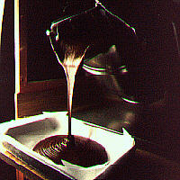 chocolate pouring