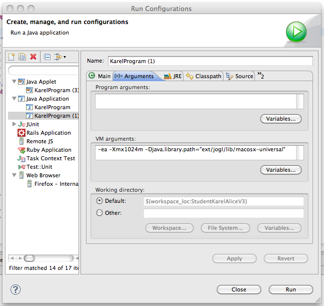 Configuration Dialog