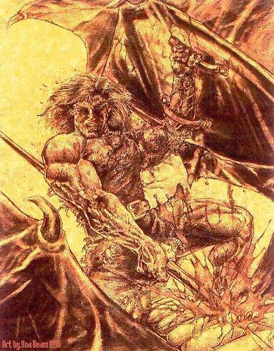 Beowulf Fighting Grendel