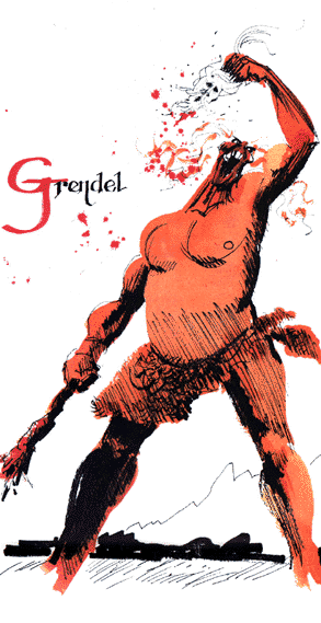 beowulf and grendels mother drawing